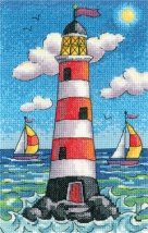 Набор для вышивания крестом "Маяк днем//Lighthouse by Day" Heritage Crafts
