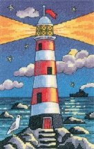 Набор для вышивания крестом "Маяк ночью//Lighthouse by Night" Heritage Crafts