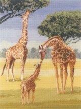 Набір для вишивання хрестиком "Жирафи//Giraffes" Heritage Crafts