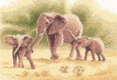 Набор для вышивания крестом "Слоны//Elephants" Heritage Crafts