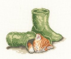 Набор для вышивания крестом "Кот в сопогах//Puss in Boot" Heritage Crafts