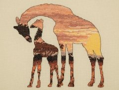 Набор для вышивания "Силуэт жирафов (Giraffe Silhouette)" ANCHOR MAIA