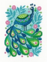 Набор для вышивания крестом "Павлин//Peacock" Heritage Crafts