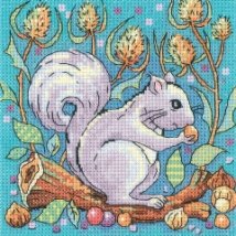 Набор для вышивания крестом "Серая белка//Grey Squirrel" Heritage Crafts