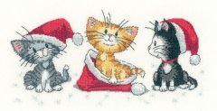 Набор для вышивания крестом "Рождественские котята//Christmas Kittens" Heritage Crafts