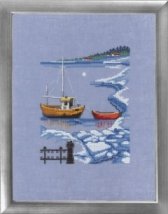 Набор для вышивания "Лодки в снегу (Boats in snow)" PERMIN