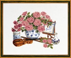 Набор для вышивания "Розы и скрипка (Roses & fiddle)" Eva Rosenstand