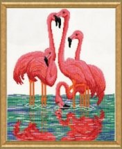 Набір для вишивання хрестиком "Flamingos//Фламінго" Design Works