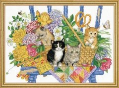 Набор для вышивания крестом "Garden Kittens//Садовые котята" Design Works