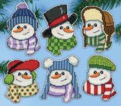 Набор для вышивания крестом "Snowmen in Hats//Снеговики в шляпах" Design Works