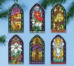 Набір для вишивання хрестиком "Easter Windows Stained Glass//Пасхальні вікна. Вітраж." Design Works