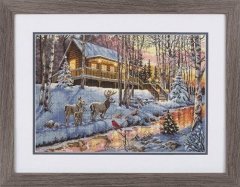 Набір для вишивання хрестиком "Winter Cabin//Зимовий котедж" DIMENSIONS