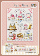 Набор для вышивания (AIDA 14) ''Tea Time//Время чая'' SODA Stitch