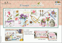 Набір для вишивання (Aida 14) ''Flower Garden//Квітковий сад'' SODA Stitch