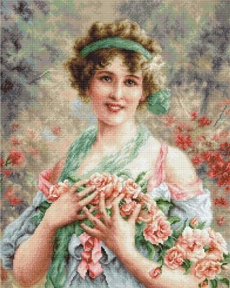 Набор для вышивания крестом "Девушка с розами 2" Luca-S
