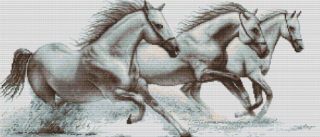Набір для вишивання гобеленом "Білі коні" Luca-S