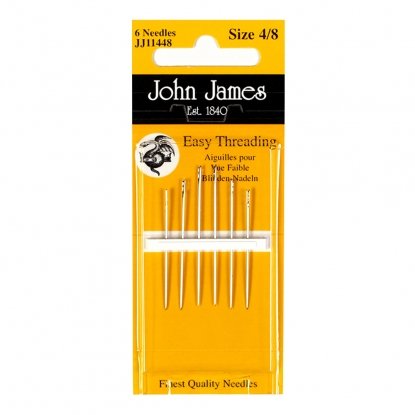 Easy Threading №4/8 (6шт) Набір легковдіваємих голок для шиття John James (Англія)