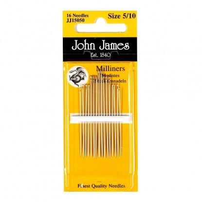 Milliners №10 (16шт) Набір шляпочних голок John James (Англія)