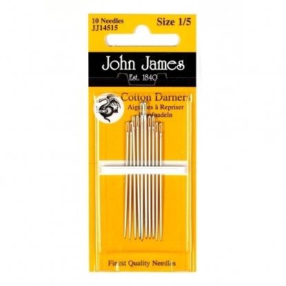 Short Cotton Darners №9 (12шт) Набір коротких штопальних голок John James (Англія)