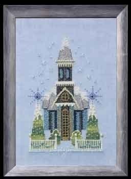 Схема "Little Snowy Blue Church//Маленькая снежная голубая церковь" Nora Corbett