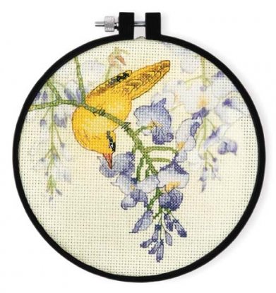Набір для вишивання "Жовта птаха і фіолетова квітка" XIU CRAFTS