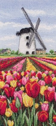 Набор для вышивания "Пейзаж с тюльпанами (Dutch Tulips Landscape)" ANCHOR
