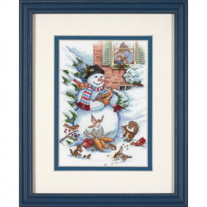 Набір для вишивання хрестиком "Снеговик та друзі//Snowman & Friends" DIMENSIONS 08801
