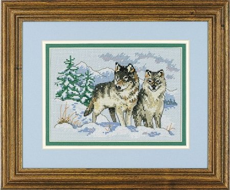 Набір для вишивання хрестиком "Пара вовків//A Pair of Wolves" DIMENSIONS 06800
