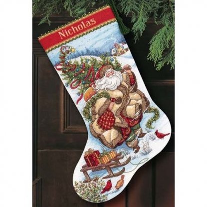 Набор для вышивания крестом "Путишествие Санты//Santa's Journey Stocking" DIMENSIONS 08752
