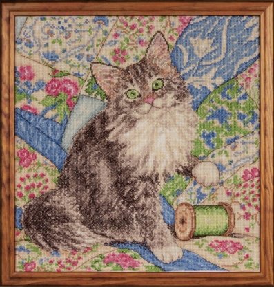 Набор для вышивания крестом "Cat on Quilt//Кошка на одеяле" Design Works
