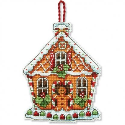 Набор для вышивания крестом "Украшение Пряничный домик//Gingerbread House Ornament" DIMENSIONS 70-08917