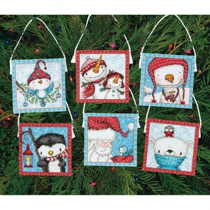 Набір для вишивання хрестиком "Морозяні друзі//Frosty Friends Ornaments" DIMENSIONS 70-08940