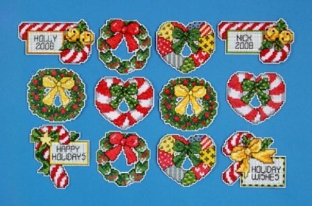 Набір для вишивання хрестиком "Candy Cane & Wreath//Цукерки і вінки" Design Works