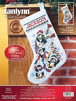 Набор для вышивания крестом "Penguin Joy Stocking//Радость пингвинов" Janlynn