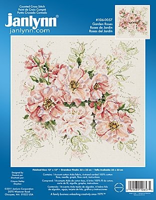 Набір для вишивання хрестиком "Garden Roses//Садові троянди" Janlynn