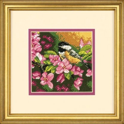 Набор для вышивания гобеленом "Синичка в розовом//Chickadee in Pink" DIMENSIONS 71-07244