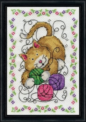 Набор для вышивания крестом "Yarn Cat//Кот с пряжей" Design Works