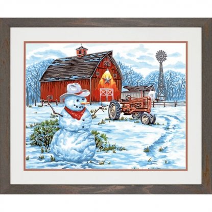 Набор для рисования красками по номерам "Деревенский снеговик//Country Snowman" DIMENSIONS