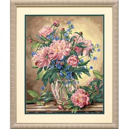 Набір для малювання фарбами по номерам "Піони в вазе//Peony Floral" DIMENSIONS