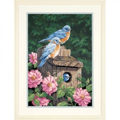 Набор для рисования красками по номерам "Садовые птицы//Garden Bluebirds" DIMENSIONS