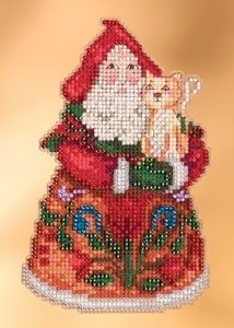 Набор для вышивания "Purrfect Christmas Santa//Идеальный Рождественский Санта" Mill Hill JS203101