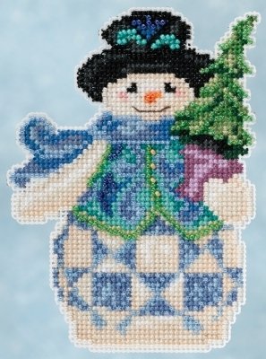 Набор для вышивания "Evergreen Snowman//Вечнозеленый снеговик" Mill Hill JS205101