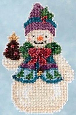 Набор для вышивания "Pinecone Snowman//Снеговик сосновая шишка" Mill Hill JS205102