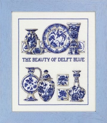 Набор для вышивания "Голубой сервиз ручной росписи (Delft blue)" PERMIN