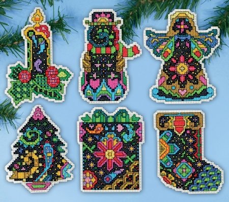 Набор для вышивания крестом "Christmas Fantasy Ornaments//Рождественская фантазия" Design Works