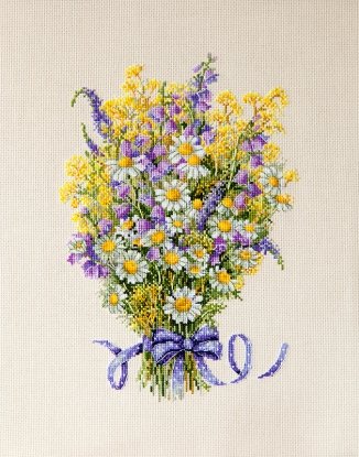 Набір для вишивання хрестиком "Літні квіти" Мережка