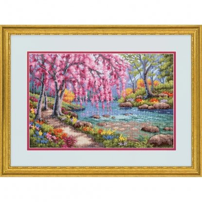 Набір для вишивання хрестиком "Вишня в цвіту//Cherry Blossom Creek" DIMENSIONS 70-35374