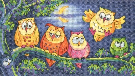 Набір для вишивання хрестиком "Гомін сов//A Hoot of Owls" Heritage Crafts