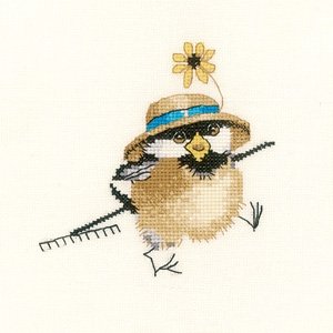 Набор для вышивания крестом "Птенец-садовник//Gardener Chick" Heritage Crafts