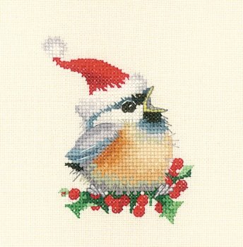 Набор для вышивания крестом "Рождественский цыпленок//Christmas Chick" Heritage Crafts